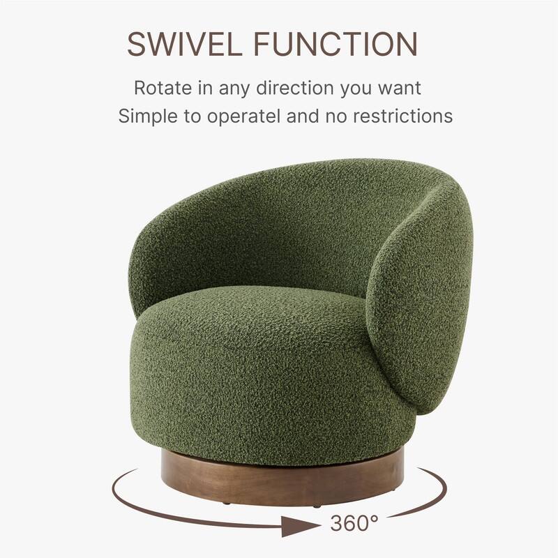 Spruce & Spring Ariel Upholstered Swivel Accent Chair Fabric