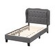 preview thumbnail 3 of 7, Button Tufted Twin Bed Frame with Wingback Headboard and Storage Space