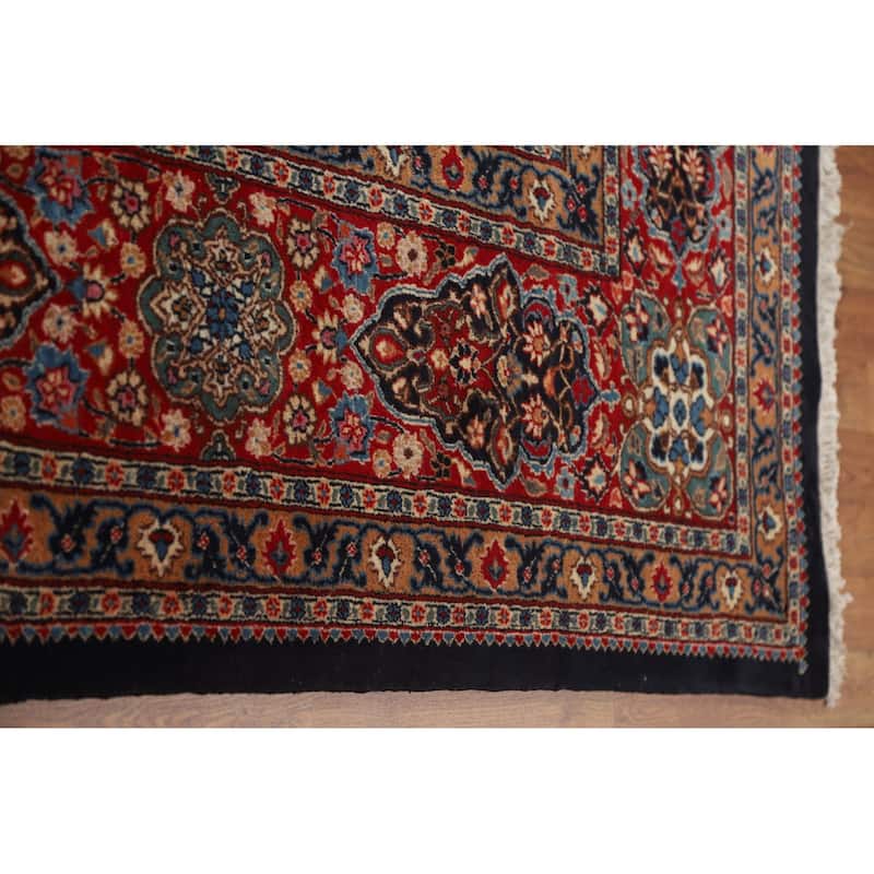Handmade Vegetable Dye Kashmar Persian Large Rug Navy Blue Wool - 11'5" x 16'0"