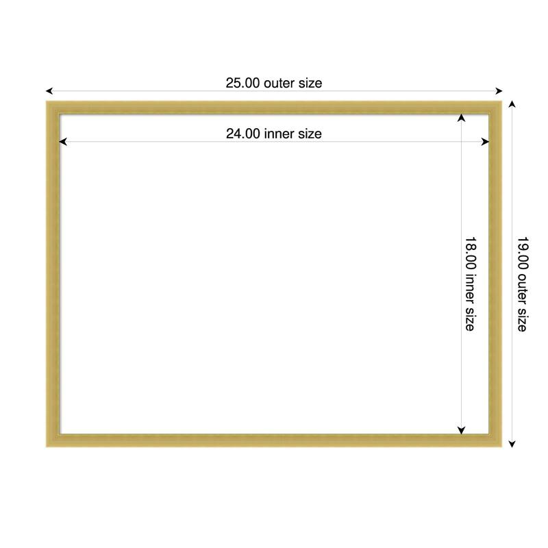 Amanti Art Svelte Clay Grey Framed Dry Erase Magnetic Board - 25 x 19 in - Svelte Polished Gold