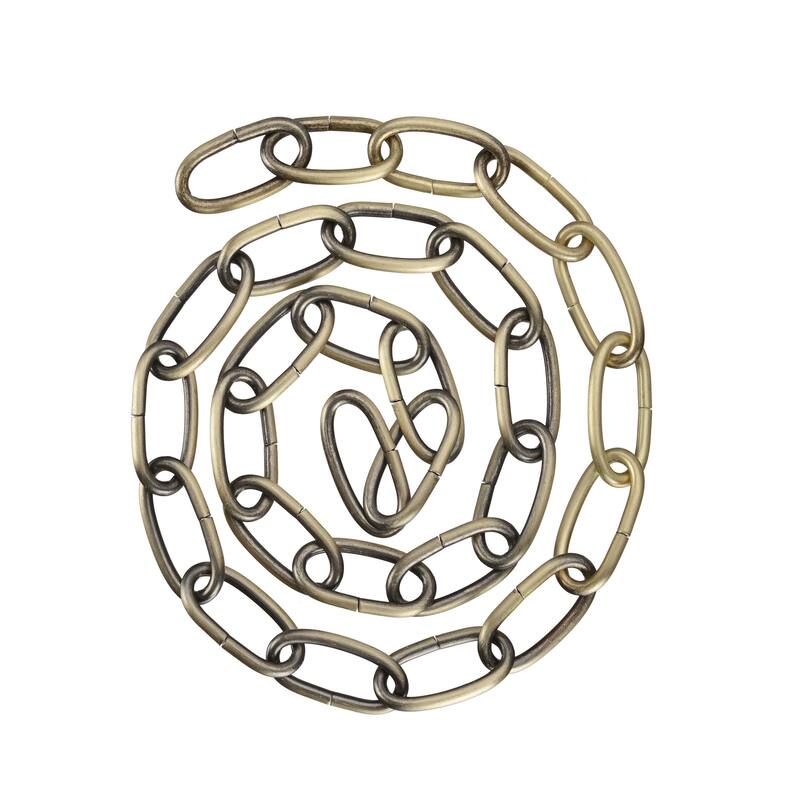 Aspen Creative 21114-51,Steel 3Ft. Chain,For Max.60lbs-Lighting Fixture/Swag Light/Plant in Antique Brass,8 Gauge.