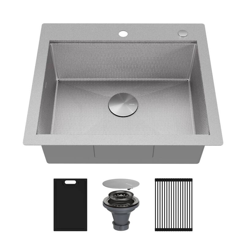 Karran USA HST2522SB Matrix 25" Drop In Single Basin Stainless Steel - Stainless Steel