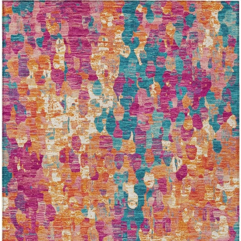 HomeRoots Abstract Transitional Rectangle Outdoor Rug