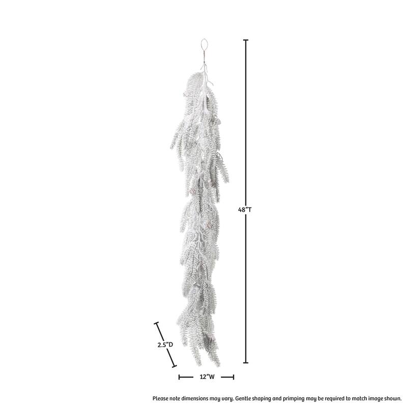 48" Flocked Weeping Noble Fir Garland