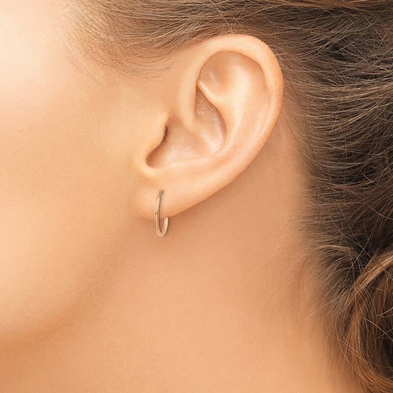 Curata 14k Rose Gold Polished Endless Hoop Earrings - 13.5x13.8mm