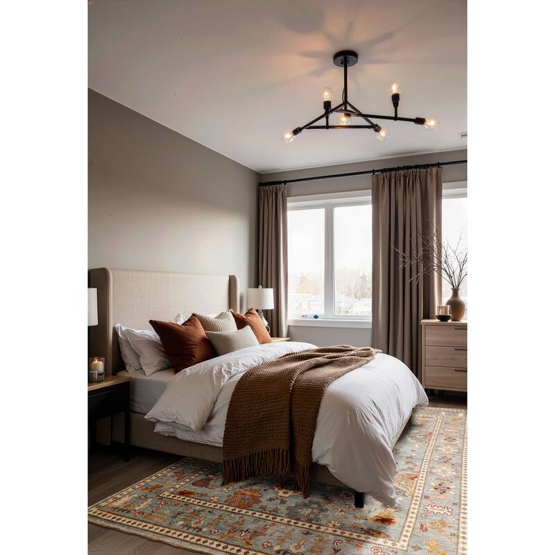 ECARPETGALLERY Hand-knotted Modern Oushak Light Blue Wool Rug - 8'9 x 11'10