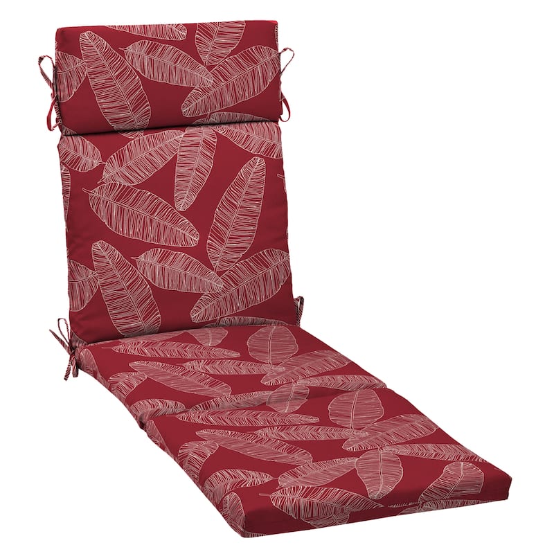 ARDEN 72 x 21 in Outdoor Chaise Lounge Cushion - 1 Count - Red Leaf Palm