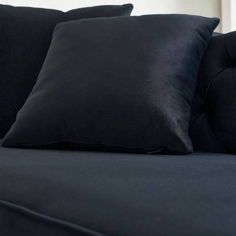 66.9''Velvet Chaise Lounge,Luxury Modern Chaise Furniture,Tufted Back With 2pcs Toss Pillows