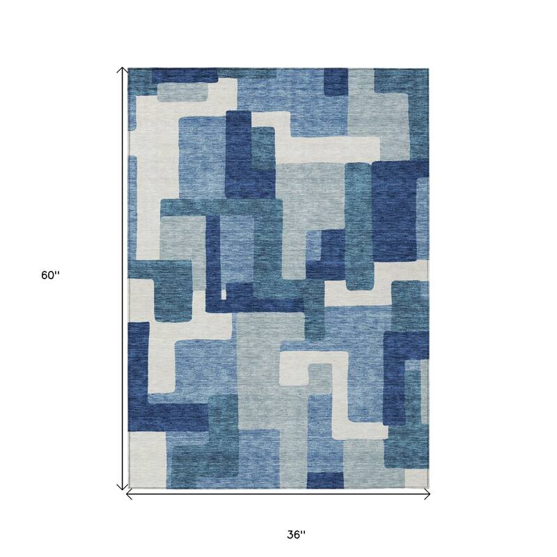 HomeRoots Abstract Transitional Rectangle Outdoor Rug