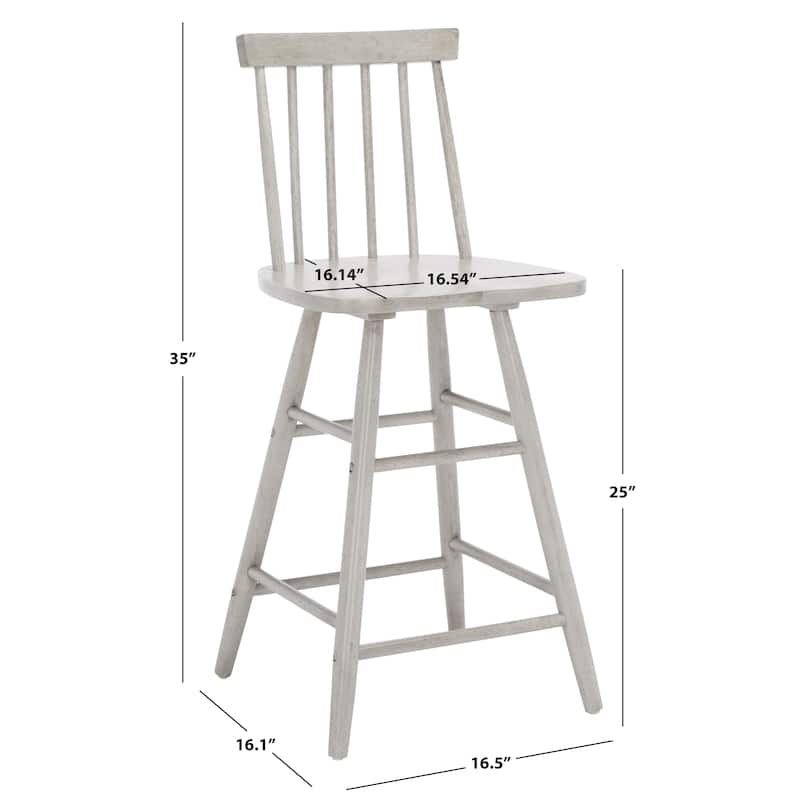 SAFAVIEH Nanie Wood 25-inch Counter Stool - 17 In. W x 17 In. D x 38 In. H - 17Wx17Dx38H