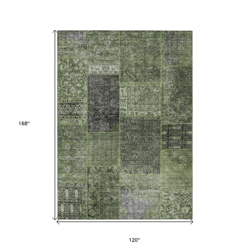 HomeRoots Patchwork Transitional Rectangle Outdoor Rug