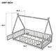 preview thumbnail 7 of 5, Twin Tent-shaped Floor Bed, with Guardrails, Slats, Door ,Grey
