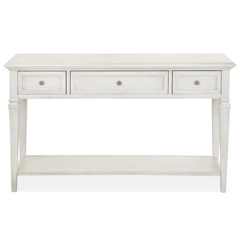 Magnussen Home Newport Alabaster Rectangular Sofa Table - 50''W x 17''D x 29''H