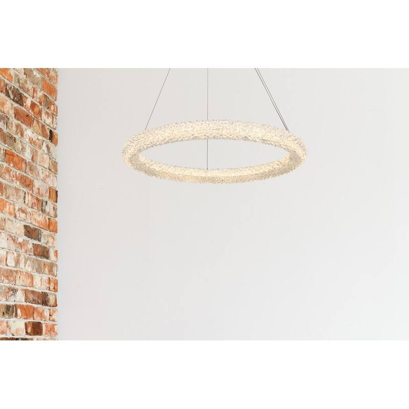 Elegant Lighting 3800D26 Bowen 26" Wide LED Crystal Ring Chandelier