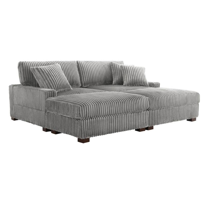 83.4" W Upholstered Sectional Modular Sofa with 2 Ottoman