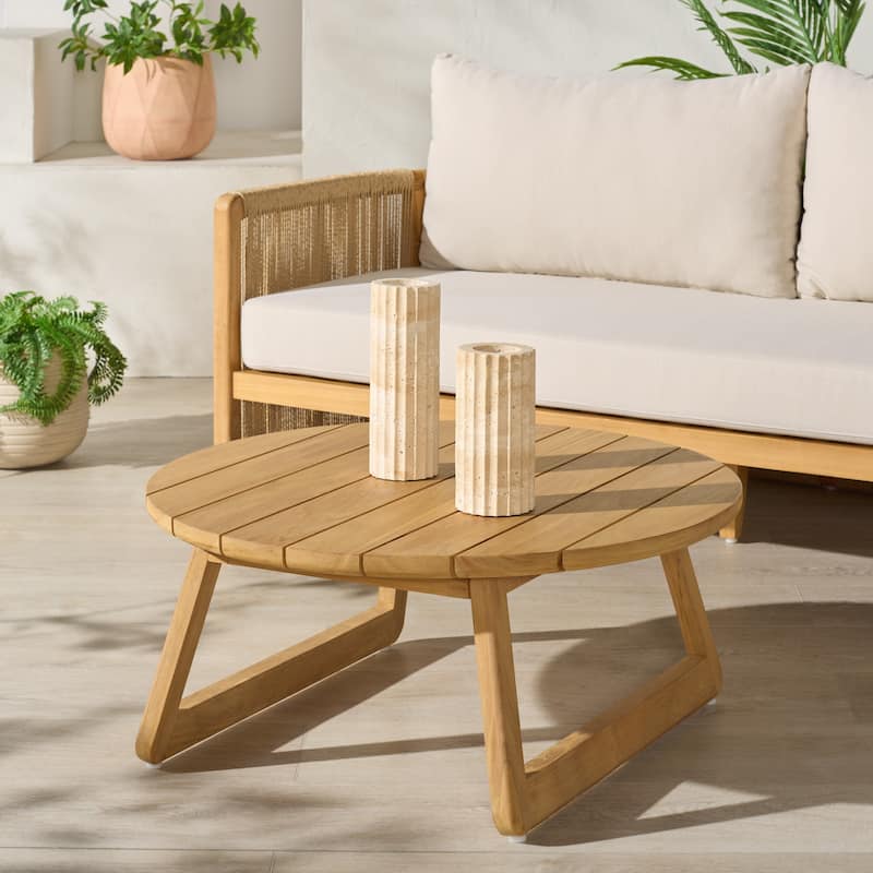 SAFAVIEH Couture Gale Teak Outdoor Coffee Table - 32"W x 32"D x 14"H