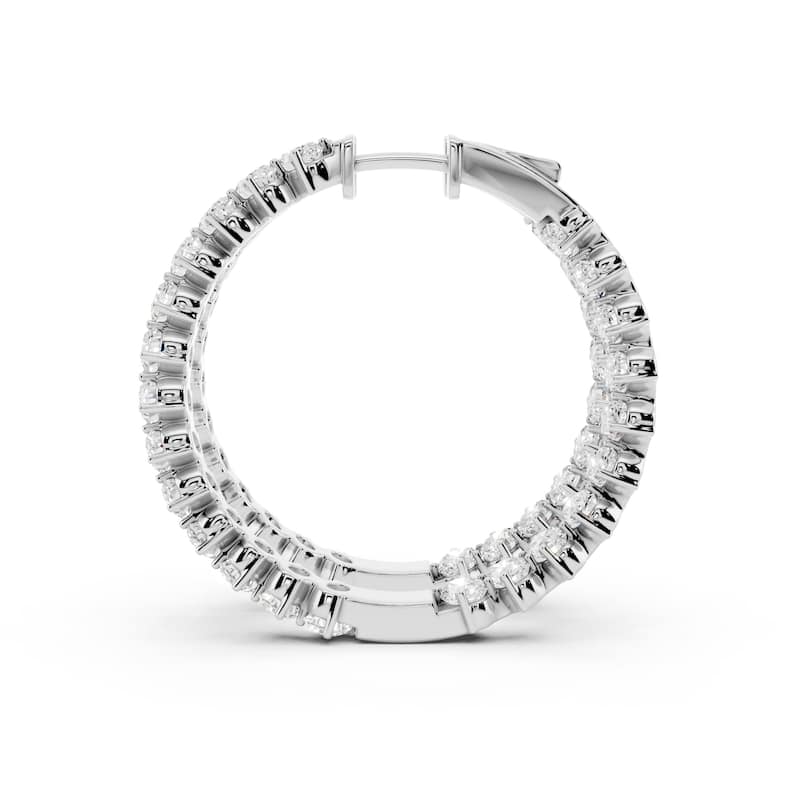 Auriya 14k Gold 4 1/3ctw Oval Hoop Lab Grown Diamond Earrings (F-G VS)