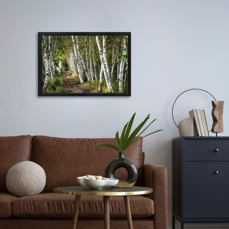 A Walk Through The Birch Trees Premium Framed Poster by Danny Head