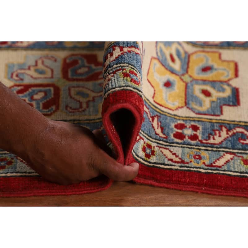 Red Traditional Kazak Oriental Area Rug Hand-Knotted Wool Carpet - 6'7" x 9'8"