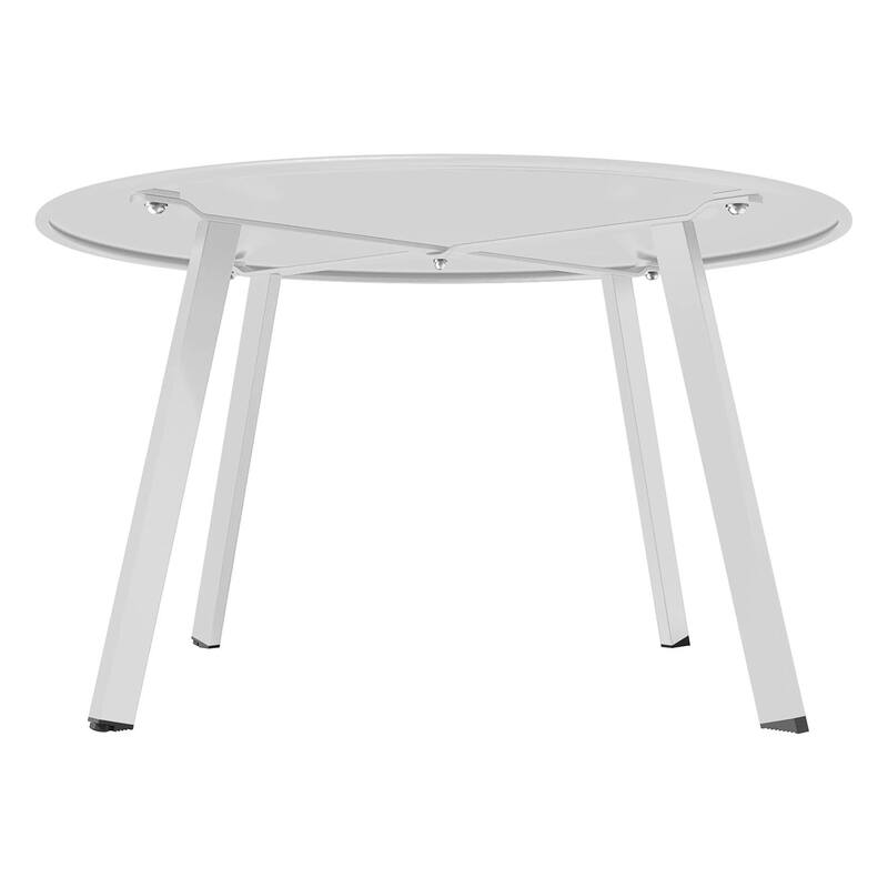 Clihome Patio Round Metal Coffee Table, Outdoor Side Table