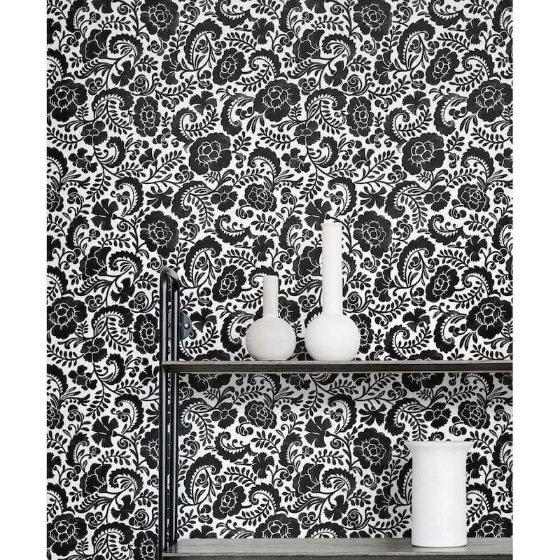 NextWall Tonal Paisley Peel and Stick Wallpaper