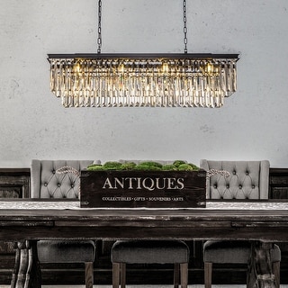 12-Light Glam Fringe Crystal Chandelier for Dining Room