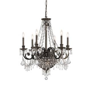 Vanderbilt 6 Light English Bronze Chandelier - 27'' W x 31'' H