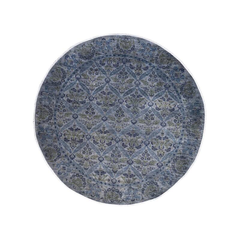 Vibrance One-of-a-Kind Hand-Knotted Area Rug - Gray, 8' 1" x 8' 1" - 8' 1" x 8' 1"