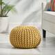 Moro Handcrafted Modern Cotton Pouf by Christopher Knight Home - Yellow
