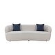 preview thumbnail 19 of 32, Mid Century Style Fabric Curved Sofa