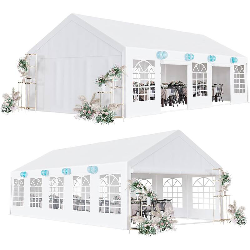 White Outdoor Party Tent Canopy Wedding Patio Camping Gazebo Shelter