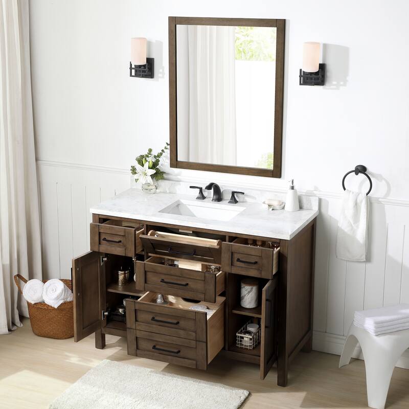 OVE Decors Tahoe 48 in. Almond Latte Vanity with 1 Mirror included