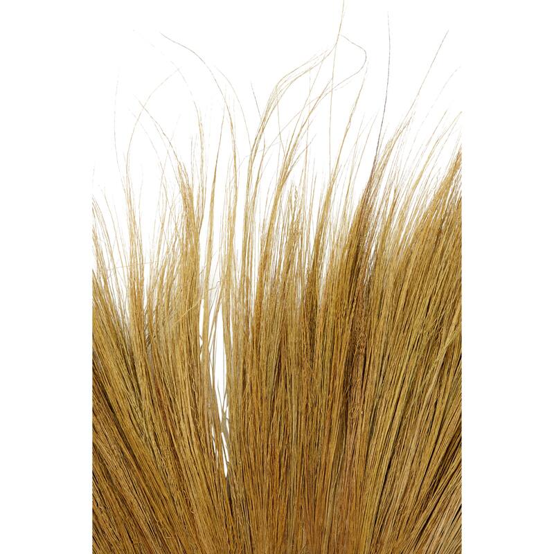 Dried Plant Tribal Inspired Sunburst Grass Wall Mirror with Coiled Rope Center - Brown - Roche River Decor - 2"W x 45"L x 45"H