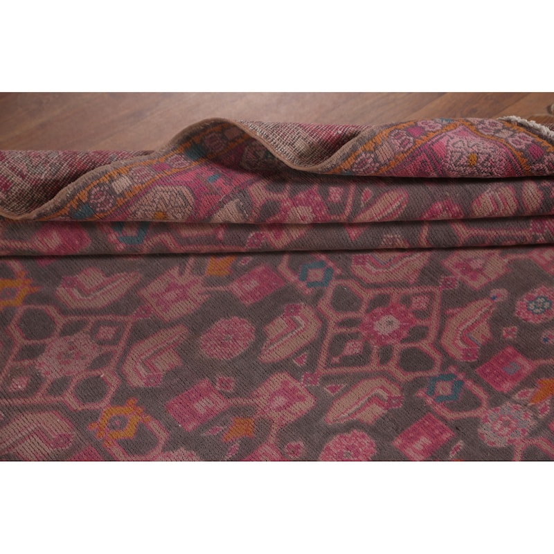 Over-Dyed Mahal Persian Vintage Runner Rug Handmade Wool Carpet - 4'5" x 9'1"
