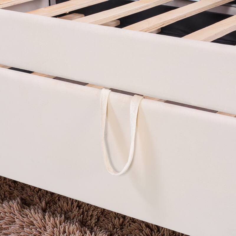 Twin Size Velvet Upholstered Daybed with Pop Up Trundle, 2-in-1 Sofa Bed for Guest Room or Kids Room