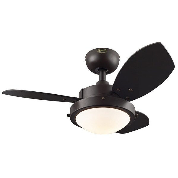 Westinghouse 7224500 Wengue 30" 3 Blade Hanging Indoor Ceiling Fan with Reversible Motor, Blades, Light Kit, & Down Rod Included