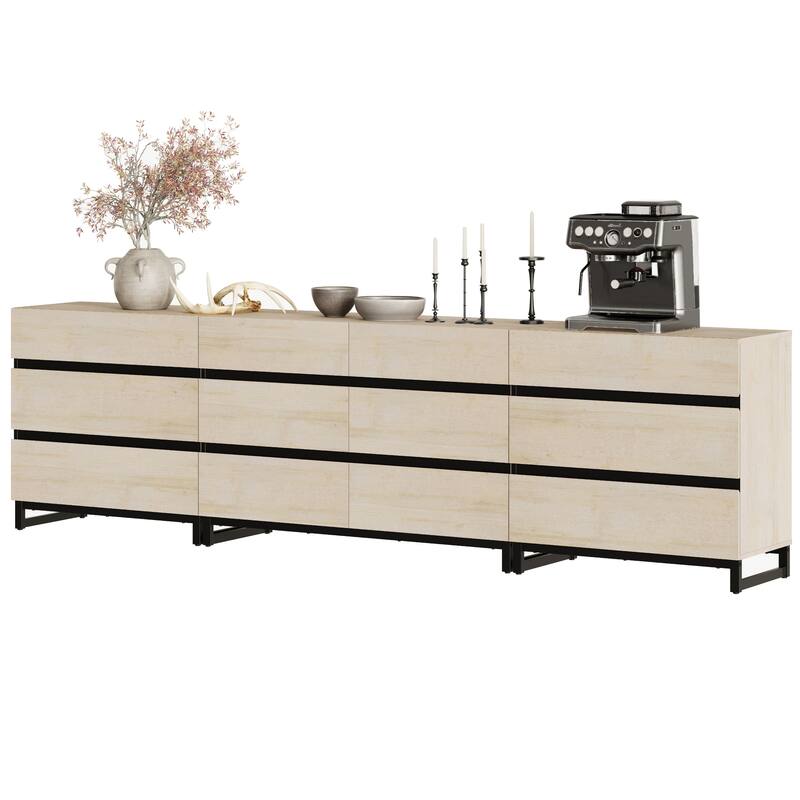 Modern TV Stand for TVs up to 90 inches, 2 in 1 TV Console with 9 Drawers, Media Console for Living Room, Bedroom