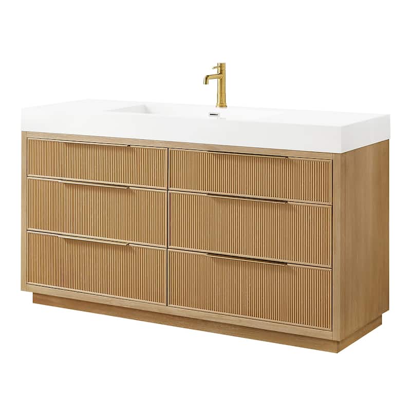 Hohhot Bath Vanity with Integrated Stone Sink Top without Mirror