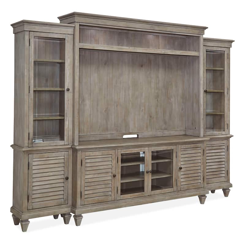 Magnussen Home Calistoga Dovetail Grey Entertainment Wall - W x D x H - W x D x H - Grey
