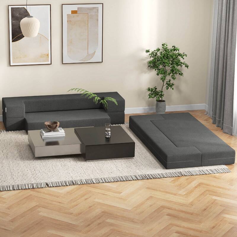 Costway 8-Inch Folding Sofa Bed with High-density Foam & Washable