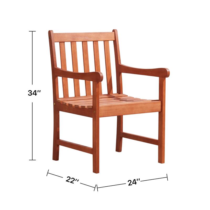 Exquisite Tropical Wood Patio Armchair