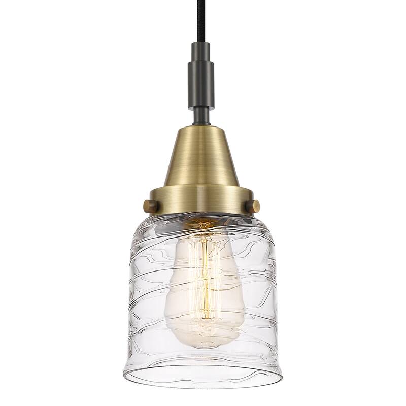 Innovations Lighting 447-1P-G513 Bell 5" Wide Mini Pendant with Clear - Black Antique Brass