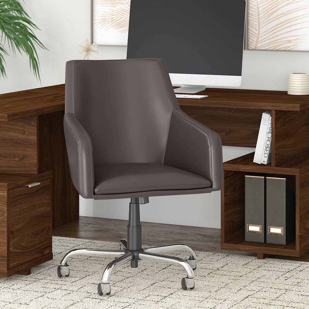 Madison Avenue Mid Back Leather Box Chair