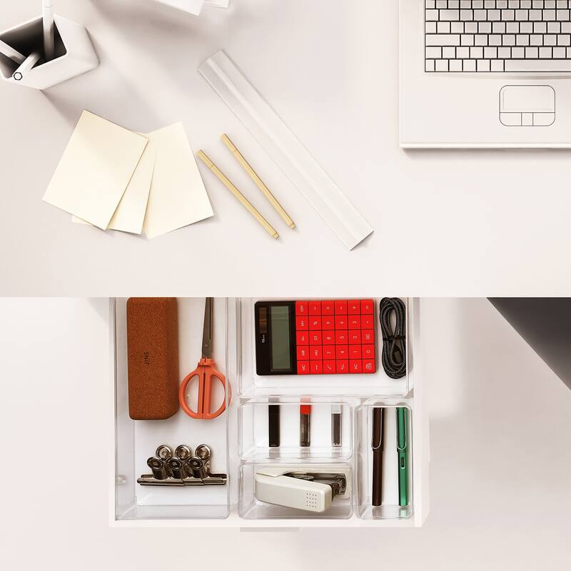 Clear Drawer Organizer Set for Office Storage