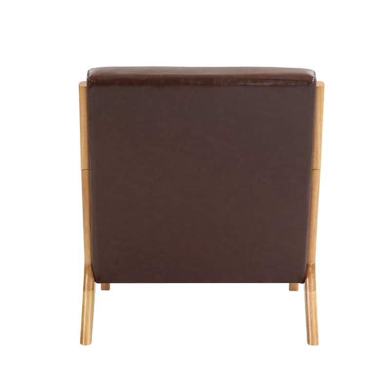 Mid Century Solid Wood Upholstered Accent Chair