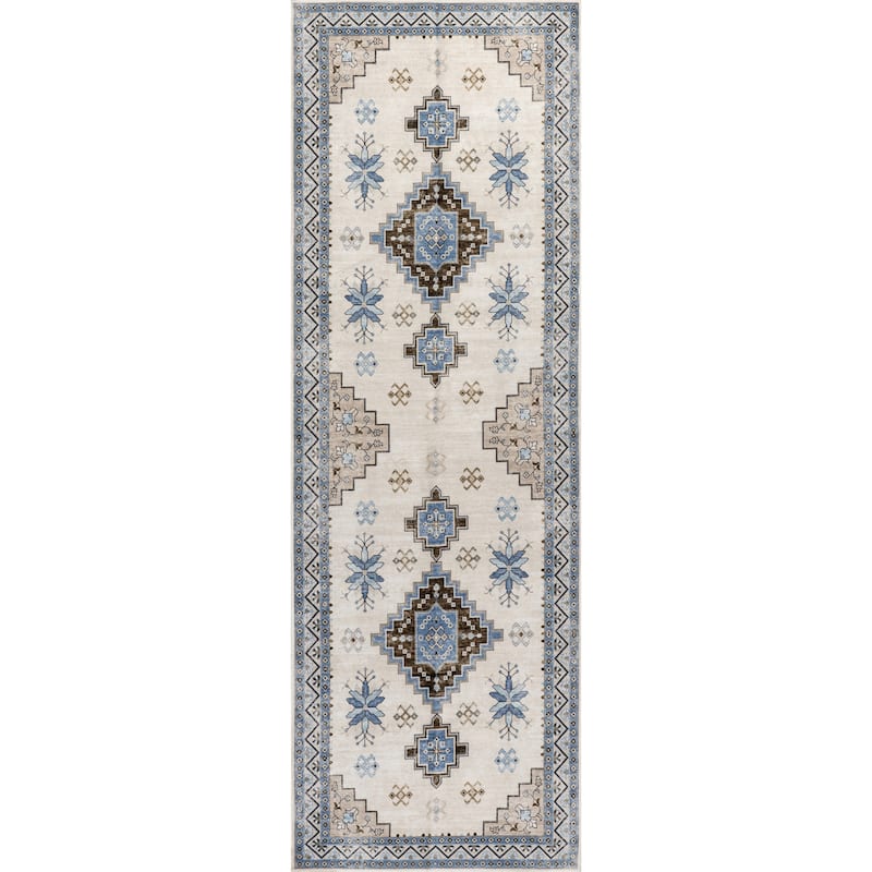 Clovebud Geometric Machine Washable Area Rug