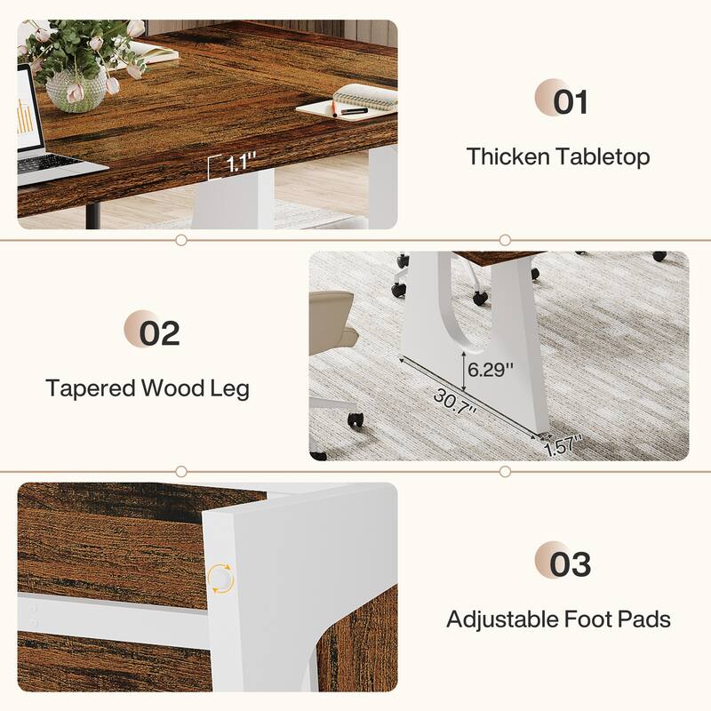 Wood Conference Table Oka Rectangular Office Meeting Room Desk