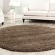 preview thumbnail 158 of 187, SAFAVIEH California Premium Shag Izat 2-inch Thick Area Rug 6'7" Round - Mushroom - Round