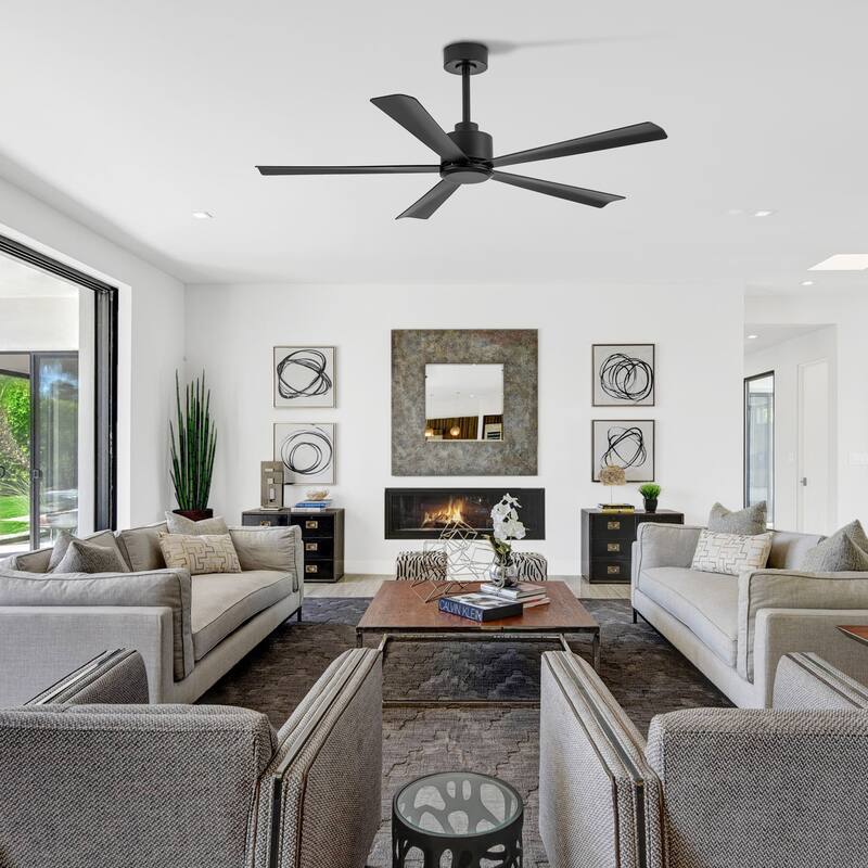 52-Inch 5-Blade Ceiling Fan with Remote without Light