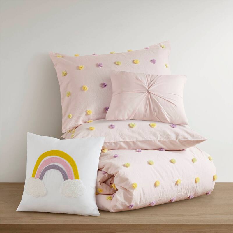 GDF Studio - Pom Pom Cotton Jacquard Comforter Set